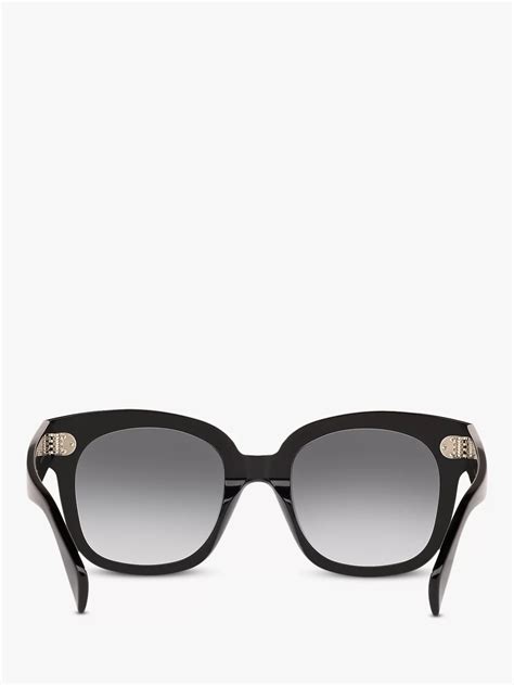 Celine CL4002UN Women's Rectangular Sunglasses, Black.